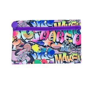 ipsy Multicolor Graffiti Makeup Pouch - Purple Zipper